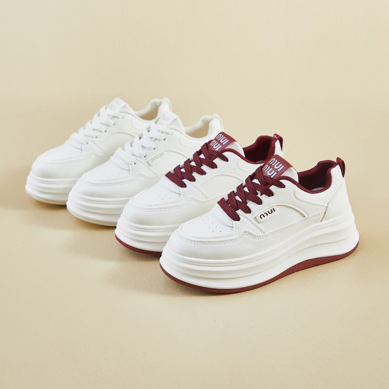 2025 Spring Small White Shoes New Korean Style Ins Female Students Thick-Soled Height-Increasing Sports Shoes Casual Street Racket Hb803 - Image 4